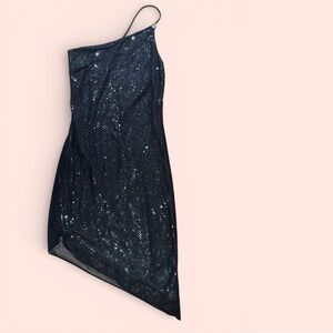 Short dressy, evening dress sparkly black size M